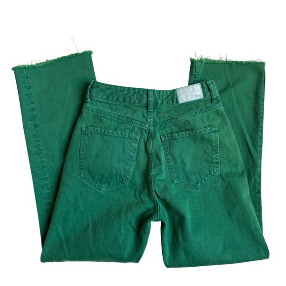 Zara Green Button-Fly Wide Leg Jeans - Size 2 - Picture 4 of 15